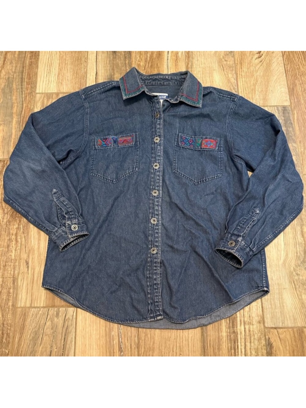 Vintage Pendleton Knockabouts Women's Southwestern Denim Button Down Shirt